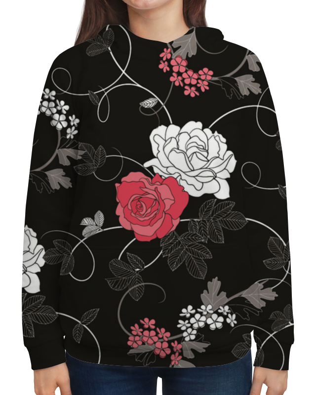 Printio Толстовка с полной запечаткой Красная и белая розы printio толстовка с полной запечаткой белый горох на чёрном фоне