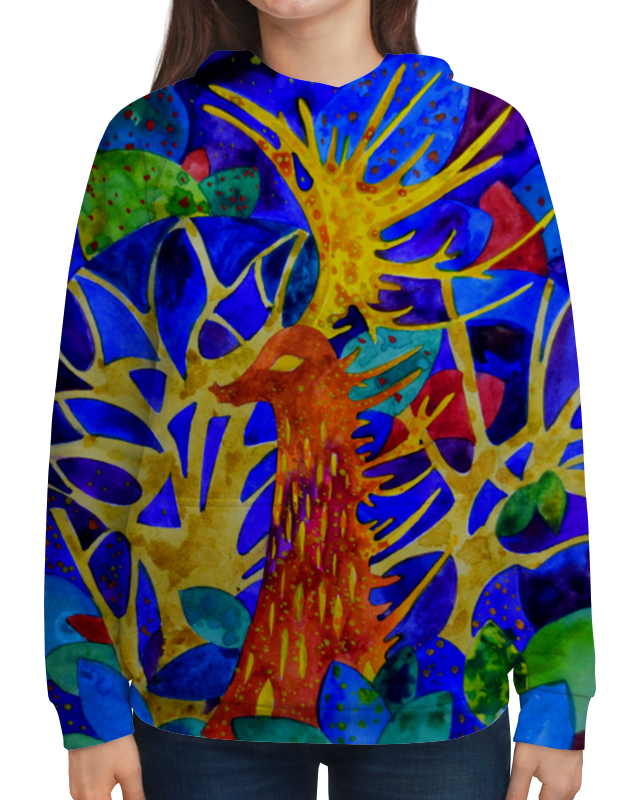 Printio Толстовка с полной запечаткой космический олень модульная картина слон гуляющий среди цветов205x164