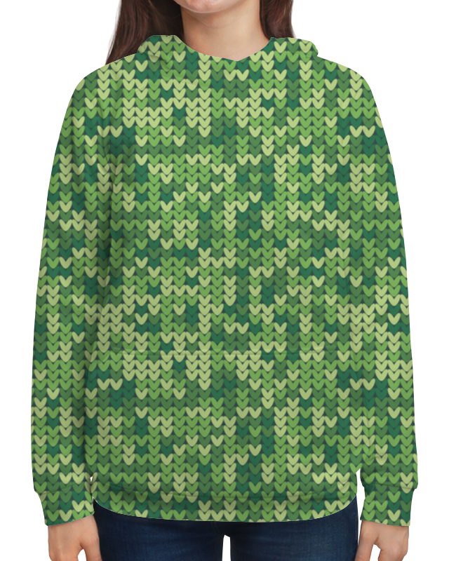 Printio Толстовка с полной запечаткой Зеленый вязаный узор printio толстовка с полной запечаткой зеленый вязаный узор