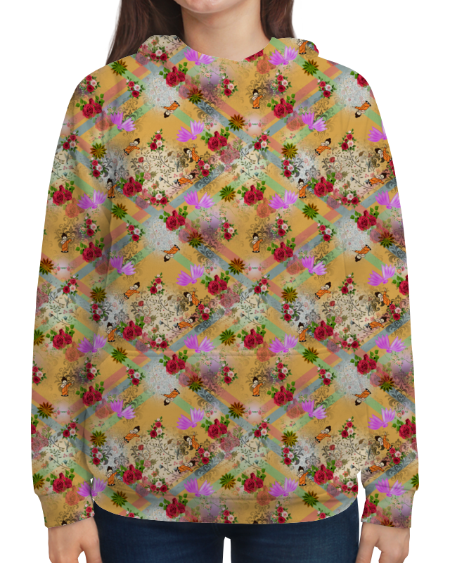 Printio Толстовка с полной запечаткой Красочные цветочные композиции printio футболка с полной запечаткой женская красочные цветочные композиции