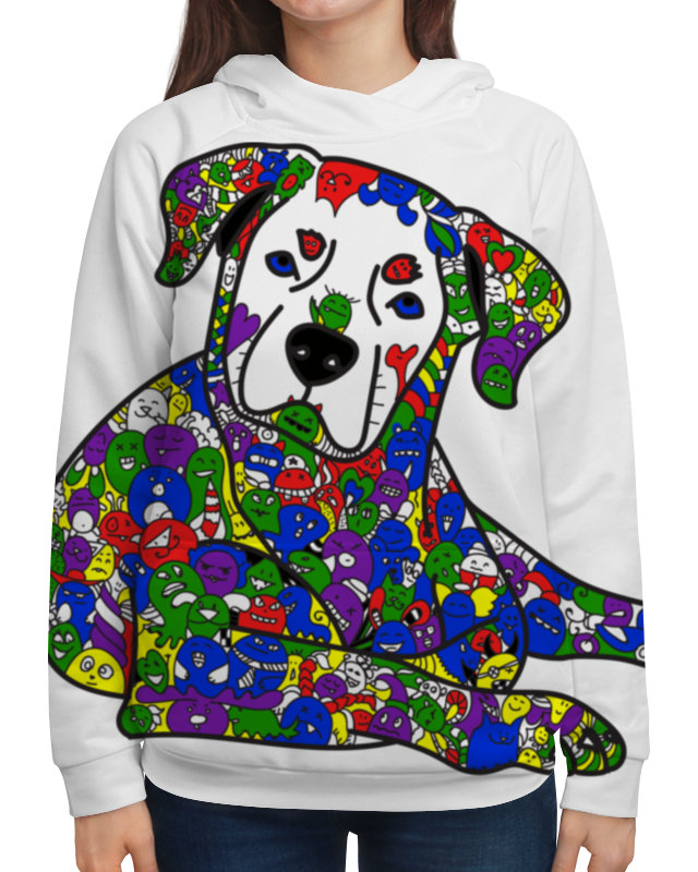 Printio Толстовка с полной запечаткой Собака из дудл монстров printio футболка с полной запечаткой для девочек собака из дудл монстров