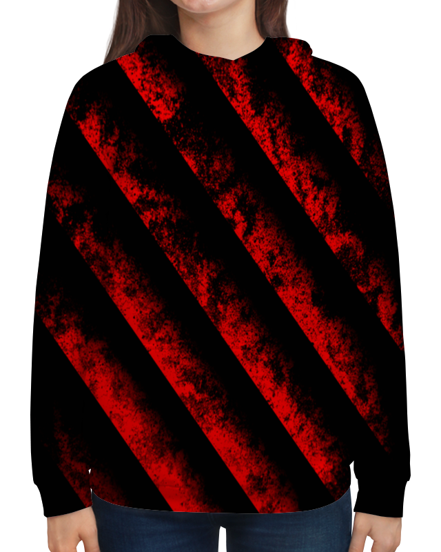 Printio Толстовка с полной запечаткой Черно-красные полосы