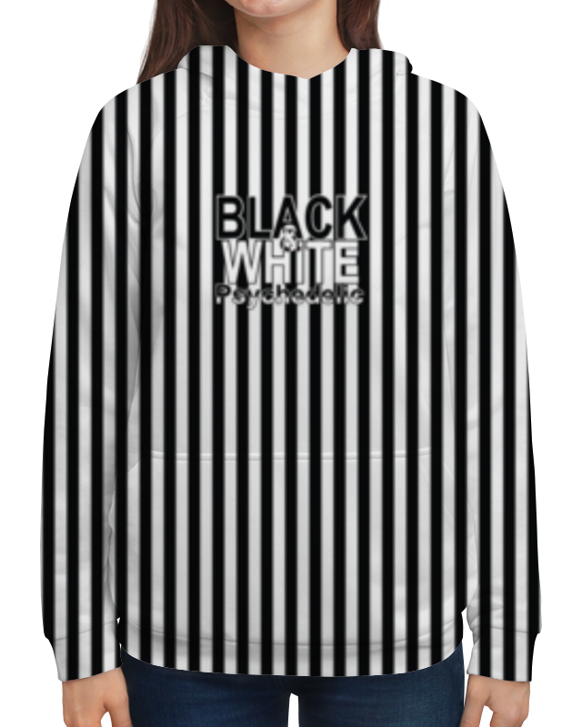 Printio Толстовка с полной запечаткой Черно-белая психоделика. printio футболка с полной запечаткой женская черно белая психоделика