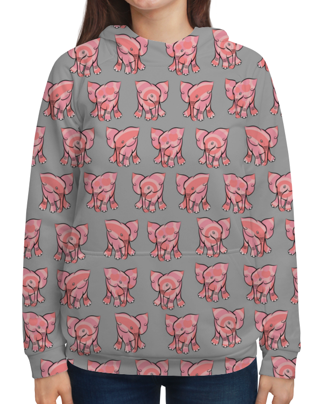 Printio Толстовка с полной запечаткой Розовые слоники printio футболка с полной запечаткой мужская розовые слоники