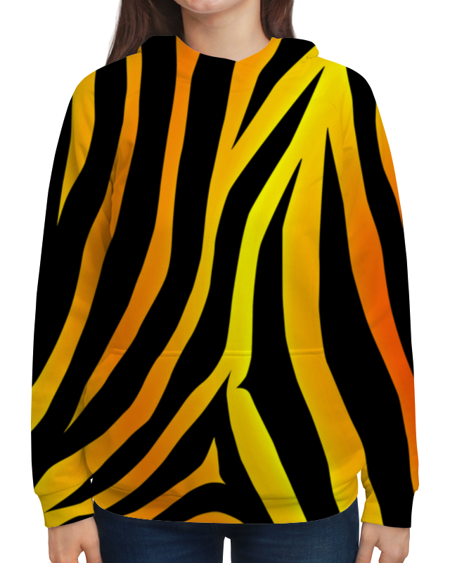 Printio Толстовка с полной запечаткой Желто-черная полоска.зебра цветная. printio толстовка с полной запечаткой желто зеленый узор
