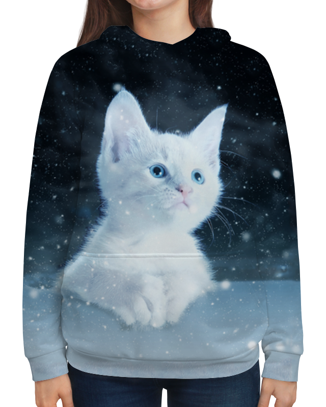 Printio Толстовка с полной запечаткой Котенок в космосе printio футболка с полной запечаткой женская котенок в космосе