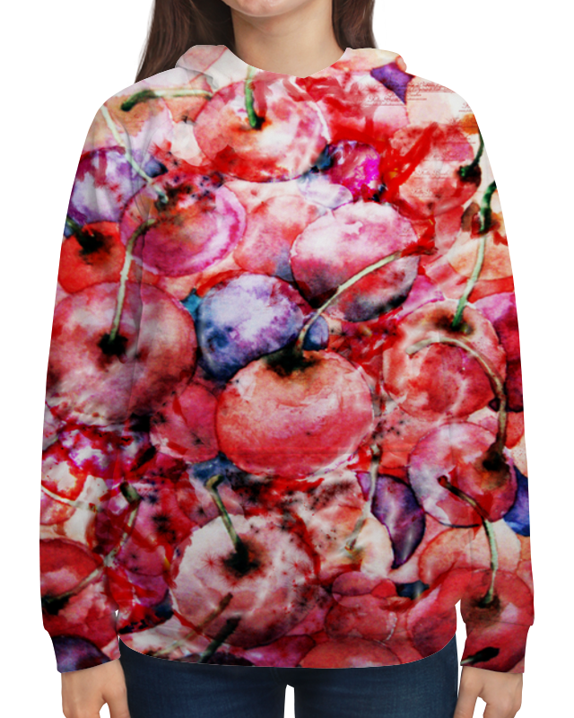 Printio Толстовка с полной запечаткой Вишня россыпью printio футболка с полной запечаткой для девочек вишня россыпью