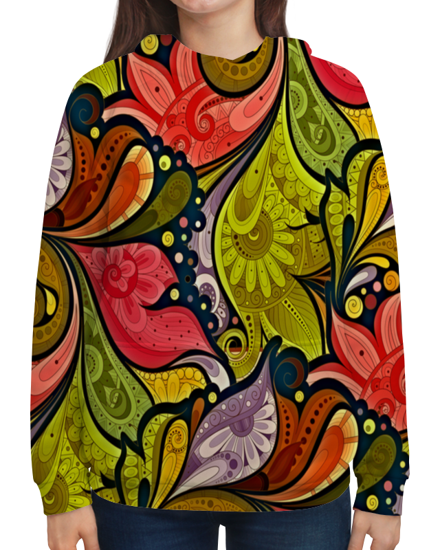 Printio Толстовка с полной запечаткой Цветочная роспись printio футболка с полной запечаткой женская цветочная роспись