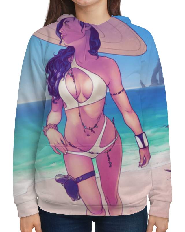 Printio Толстовка с полной запечаткой Девушка на пляже силиконовый чехол на realme 5 pro девушка на пляже для реалми 5 про