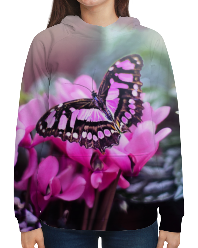 Printio Толстовка с полной запечаткой Бабочка на цветах printio футболка с полной запечаткой женская бабочка на цветах