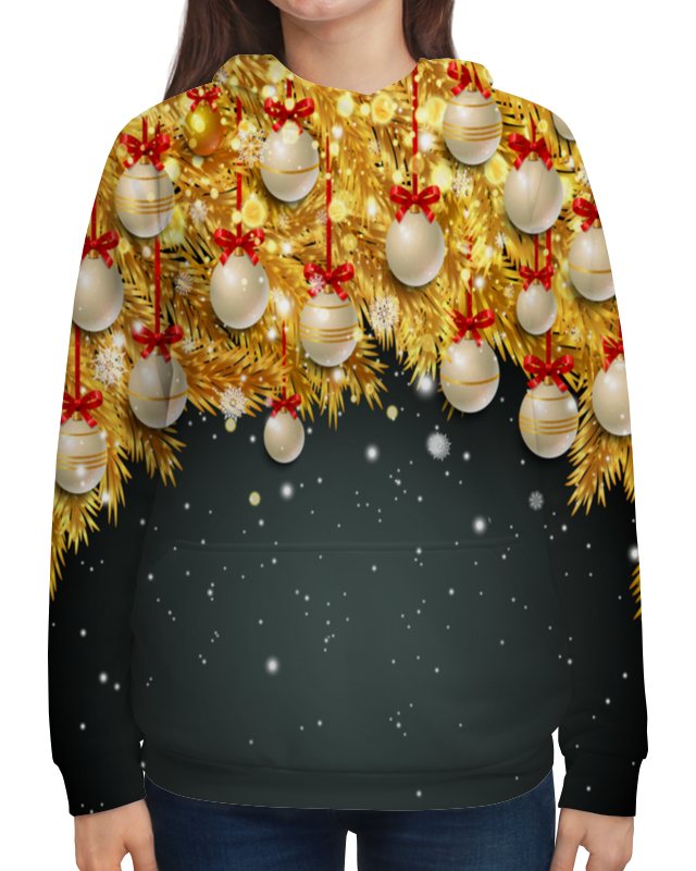 Printio Толстовка с полной запечаткой Новогодние украшения printio футболка с полной запечаткой женская новогодние украшения