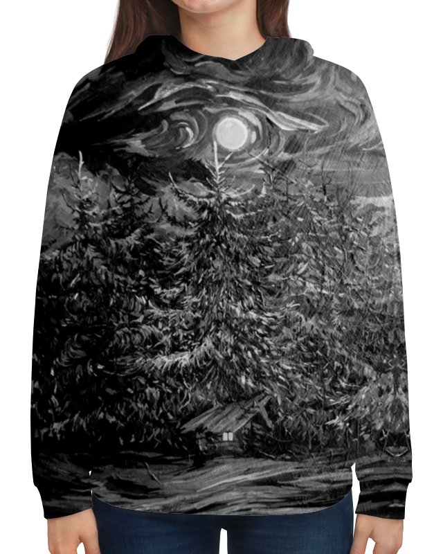 Printio Толстовка с полной запечаткой Ночная тайна мини вырубка ночной лес