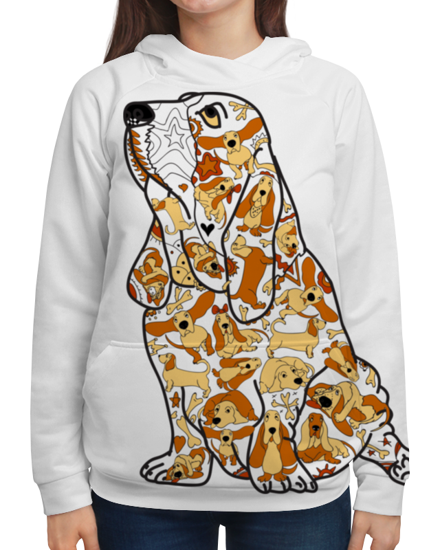 Printio Толстовка с полной запечаткой Смешная собака бассет printio футболка с полной запечаткой женская смешная собака бассет