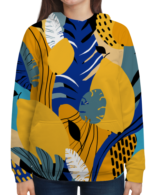 Printio Толстовка с полной запечаткой Тропики с лимонами и монстерой printio футболка с полной запечаткой женская тропики с лимонами и монстерой