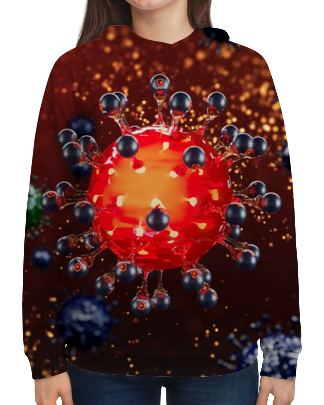 Printio Толстовка с полной запечаткой Coronavirus printio свитшот мужской с полной запечаткой coronavirus