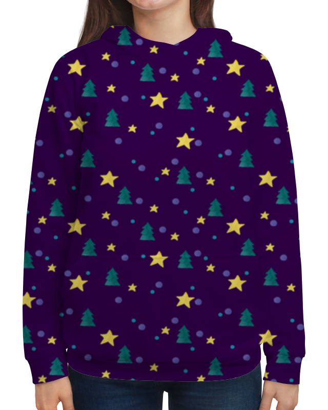 Printio Толстовка с полной запечаткой Елки и звезды printio футболка с полной запечаткой для девочек елки и звезды