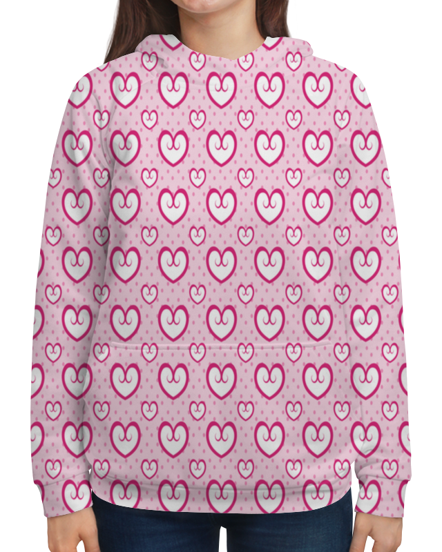 Printio Толстовка с полной запечаткой Узор сердец printio футболка с полной запечаткой для девочек узор сердец