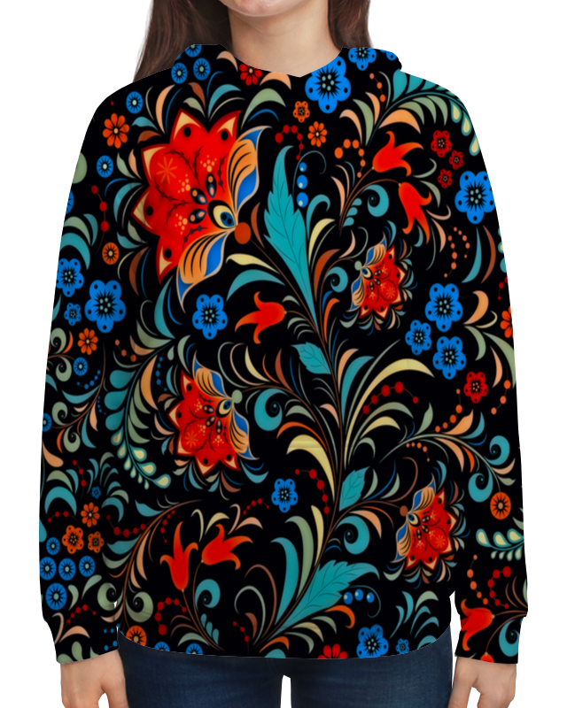 Printio Толстовка с полной запечаткой Цветочная роспись re pa чехол накладка artcolor для oppo reno4 с принтом цветочная роспись