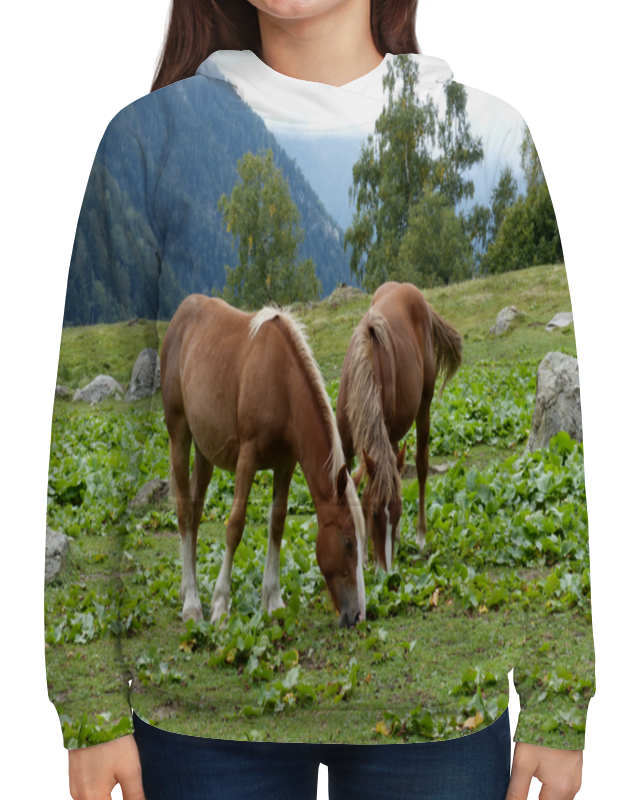 Printio Толстовка с полной запечаткой Кони на воле коврик для мыши с принтом дюльмен дикие лошади дикие лошади лошади 25x20см