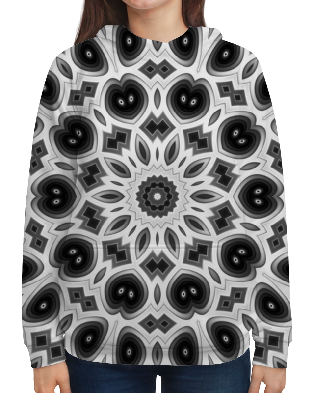 Printio Толстовка с полной запечаткой Черно-белая мандала printio футболка с полной запечаткой для мальчиков орнаментальный узор