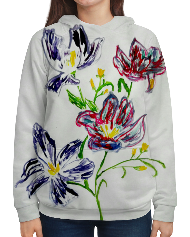 Printio Толстовка с полной запечаткой Лиловые цветы re pa накладка transparent для nokia 8 1 с принтом фиолетовые цветы