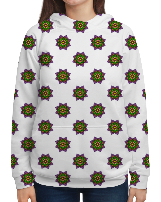 printio футболка классическая узор неоновых мехенди Printio Толстовка с полной запечаткой Узор неоновых мехенди