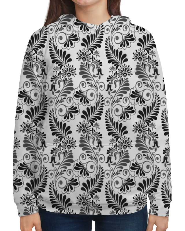 Printio Толстовка с полной запечаткой Черно белая роспись printio футболка с полной запечаткой женская черно белая роспись
