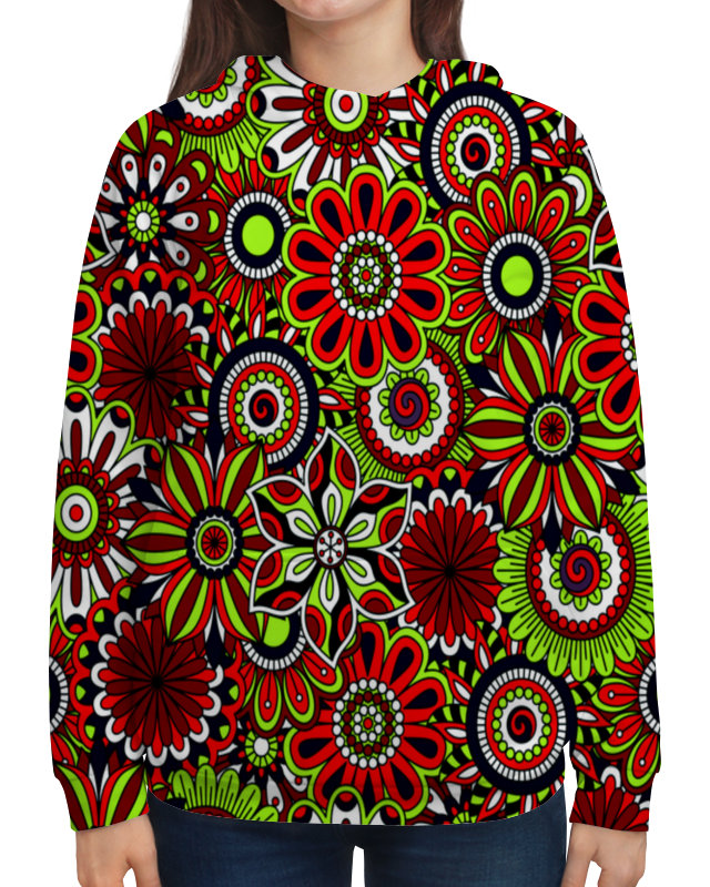 Printio Толстовка с полной запечаткой Узор цветов printio толстовка с полной запечаткой узор цветов