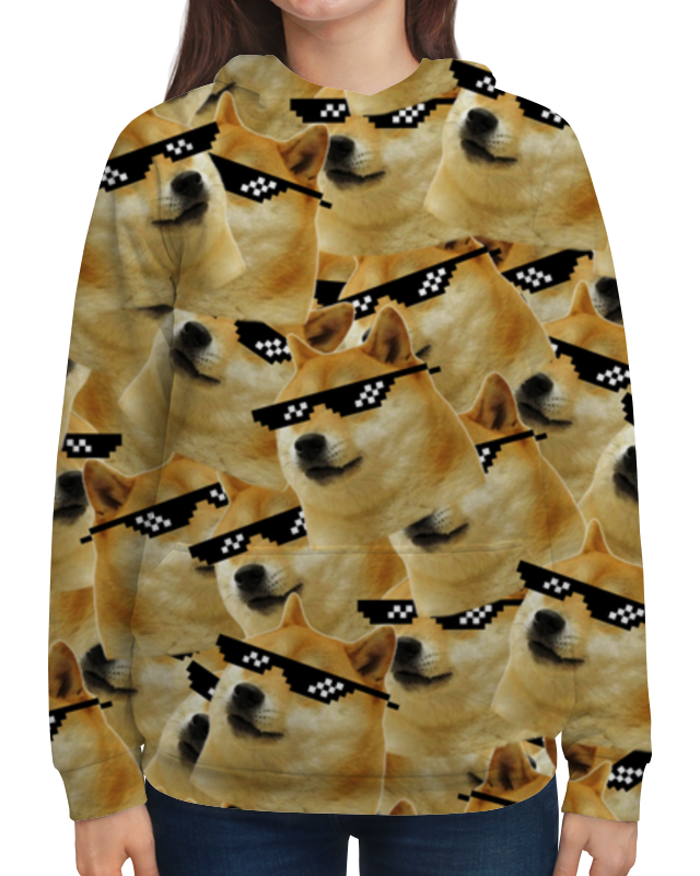 Printio Толстовка с полной запечаткой Doge meme, deal with it очки printio сумка с полной запечаткой мем cat with salad