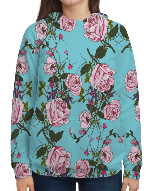 Printio Толстовка с полной запечаткой Розы в цвету printio рюкзак мешок с полной запечаткой розы в цвету