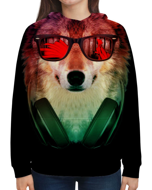Printio Толстовка с полной запечаткой Волк в очках printio футболка с полной запечаткой мужская волк в очках