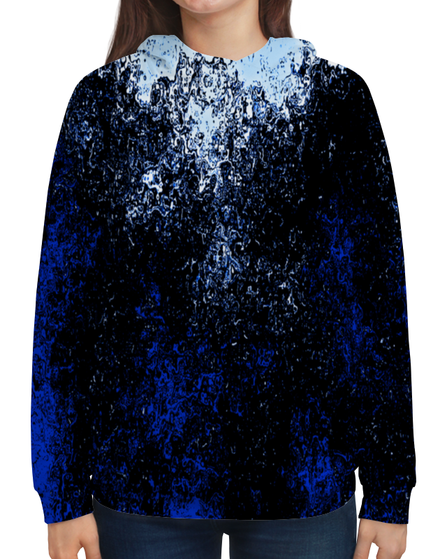 Printio Толстовка с полной запечаткой Черно-синие брызги