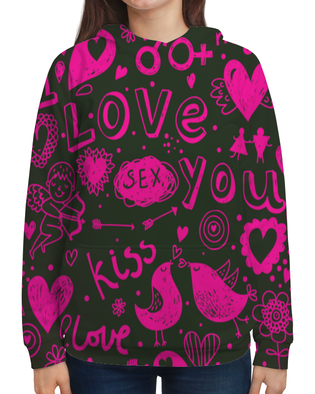 Printio Толстовка с полной запечаткой Love kiss printio футболка с полной запечаткой женская love kiss