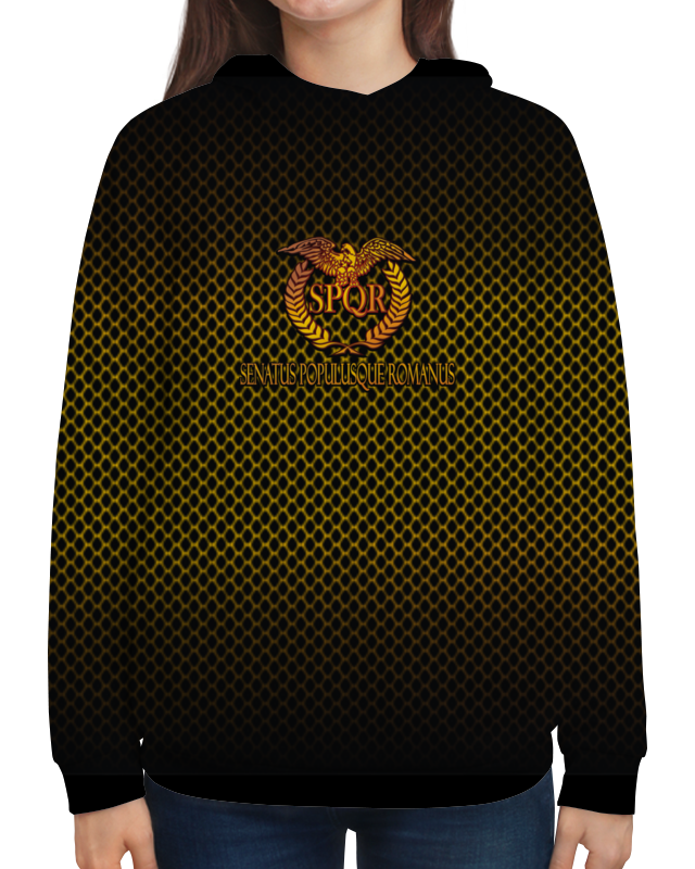 Printio Толстовка с полной запечаткой Символ древнего рима с орлом. spqr. printio футболка с полной запечаткой мужская символ древнего рима с орлом spqr