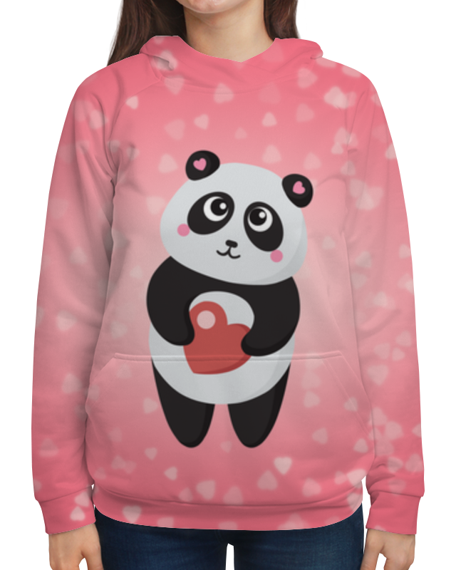 Printio Толстовка с полной запечаткой Панда с сердечком printio футболка с полной запечаткой для девочек панда с сердечком