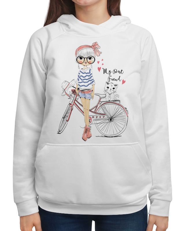 Printio Толстовка с полной запечаткой Девушка и котёнок