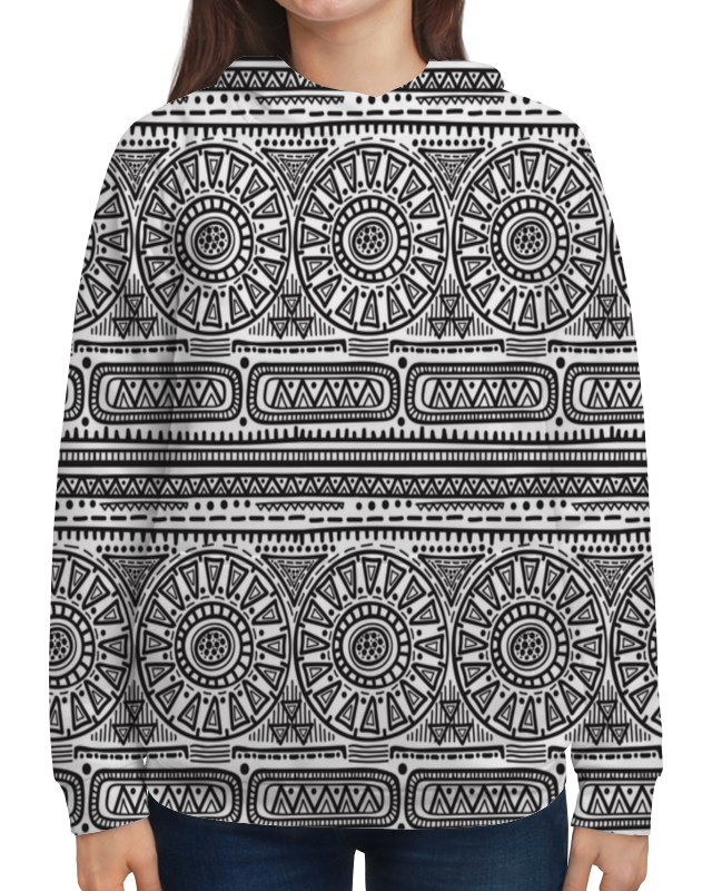 Printio Толстовка с полной запечаткой Черно-белый орнамент printio толстовка с полной запечаткой черно белый орнамент