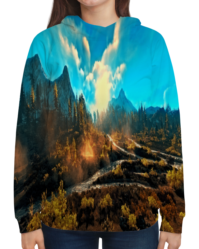 Printio Толстовка с полной запечаткой Лес в горах
