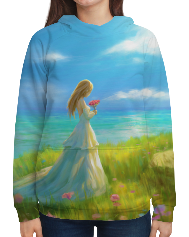 Printio Толстовка с полной запечаткой Девушка с цветами printio футболка с полной запечаткой для девочек девушка с цветами