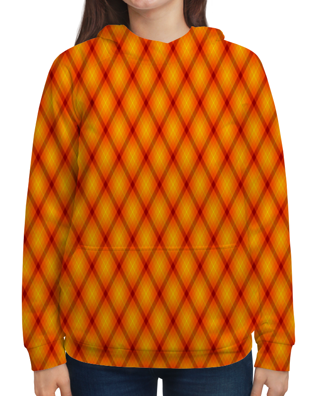 Printio Толстовка с полной запечаткой Клетка оранжевая printio футболка с полной запечаткой мужская клетка оранжевая
