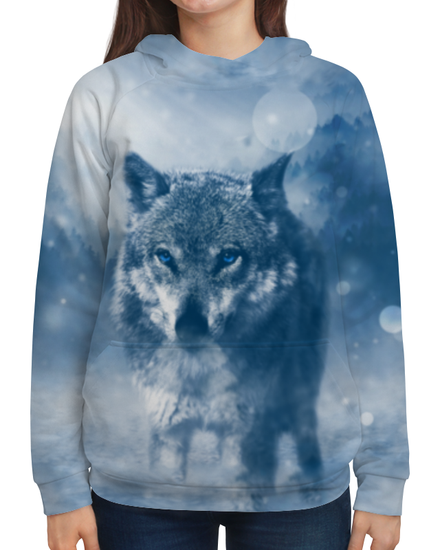 printio футболка с полной запечаткой мужская волк с голубыми глазами Printio Толстовка с полной запечаткой Волк с голубыми глазами