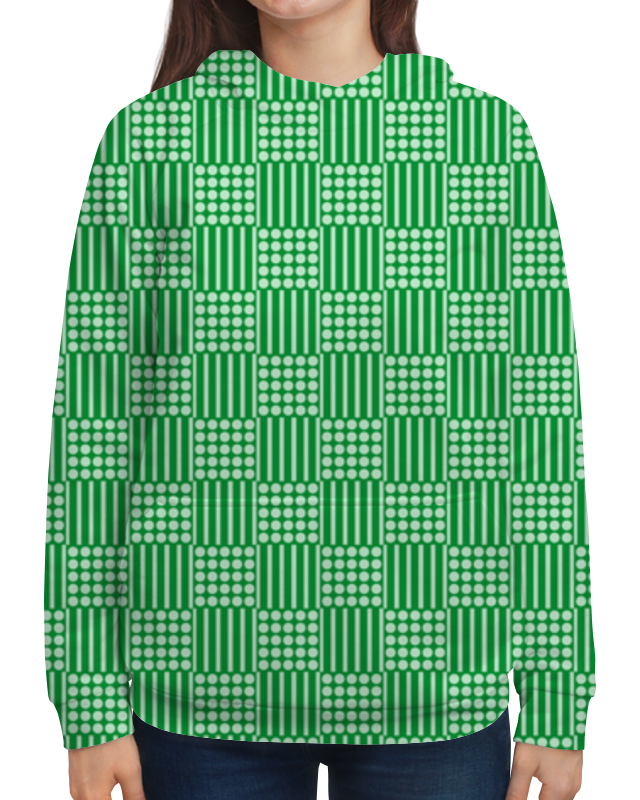 printio футболка с полной запечаткой женская горох в квадрате Printio Толстовка с полной запечаткой Горох и линия