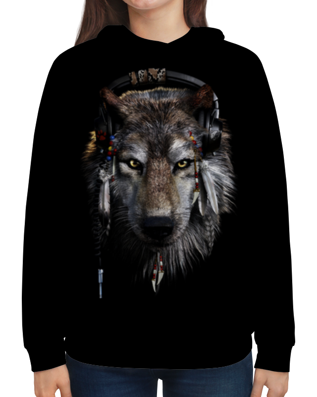 Printio Толстовка с полной запечаткой Волк в наушниках printio футболка с полной запечаткой женская волк в наушниках