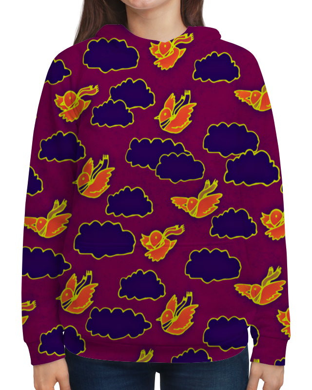 Printio Толстовка с полной запечаткой Птички и облака printio футболка с полной запечаткой женская птички и облака