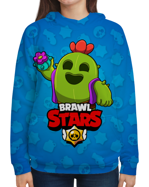 Заказать толстовку в Москве. Толстовка с полной запечаткой BRAWL STARS SPIKE от geekbox - готовые дизайны и нанесение принтов.