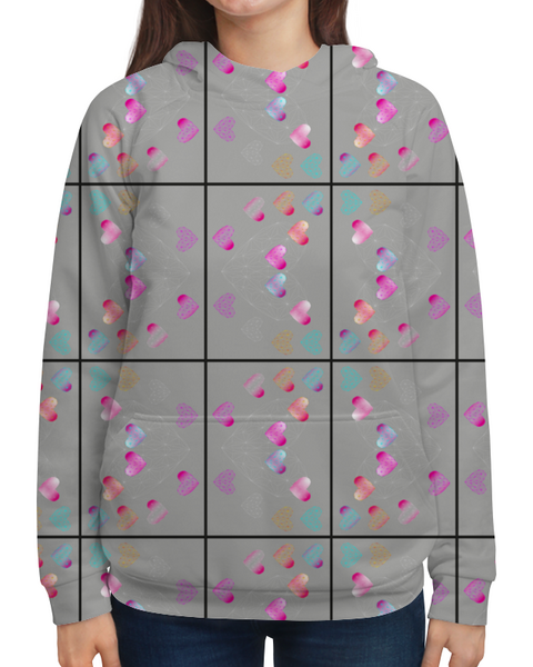 Заказать толстовку в Москве. Толстовка с полной запечаткой  Low Poly Heart  от natulia_hatulia@yahoo.com - готовые дизайны и нанесение принтов.