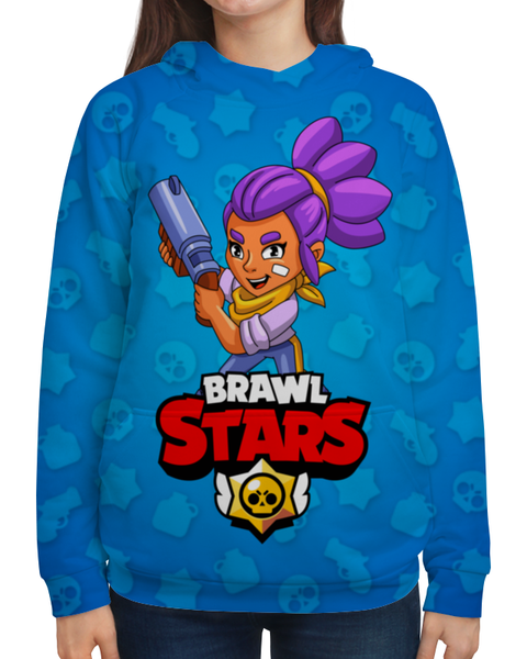 Заказать толстовку в Москве. Толстовка с полной запечаткой BRAWL STARS SHELLY  от geekbox - готовые дизайны и нанесение принтов.