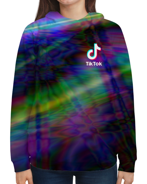 Заказать толстовку в Москве. Толстовка с полной запечаткой TikTok  от DESIGNER   - готовые дизайны и нанесение принтов.