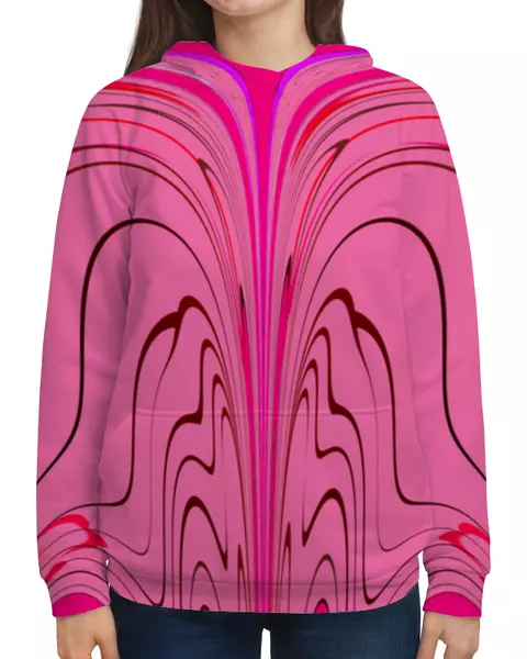Заказать толстовку в Москве. Толстовка с полной запечаткой Розовые волны от Alexey Evsyunin - готовые дизайны и нанесение принтов.