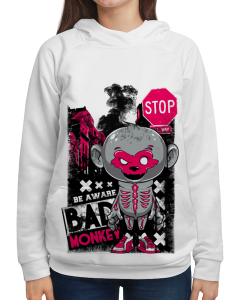 Заказать толстовку в Москве. Толстовка с полной запечаткой Bad Monkey от denis01001 - готовые дизайны и нанесение принтов.